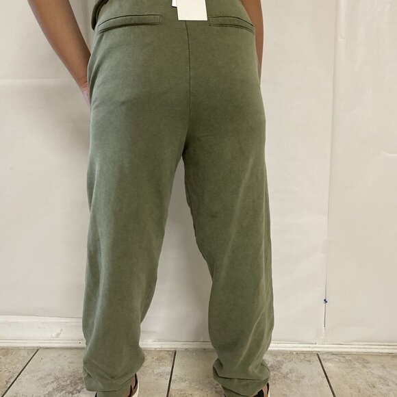 7 For All Mankind Women 2 Pocket Drawstring Joggers Pants Olive Green Size S NWT - Picture 5 of 6